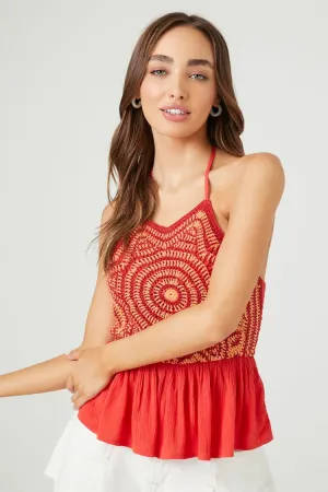 Forever 21 Damen Häkel Trägertop Cayenne/Melone Forever 21