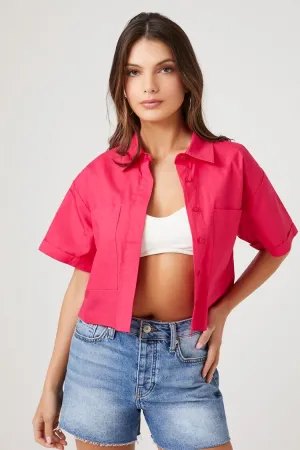 Forever 21 Damen Cropped Poplin Hemd Wassermelone Forever 21