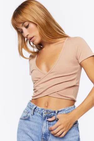Forever 21 Damen Crossover Cropped T-Shirt Walnuss Forever 21