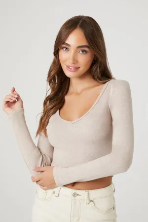 Forever 21 Damen Figurbetontes V-Ausschnitt Crop Top
