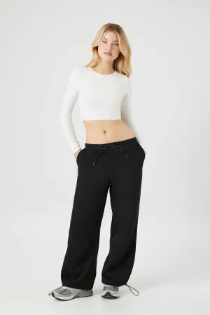 Forever 21 Damen French Terry Jogginghose mit Kordelzug Schwarz Forever 21