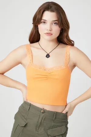 Forever 21 Damen Spitzenbesetztes Cropped Cami Island Mango Forever 21