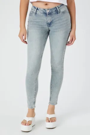 Forever 21 Damen Low-Rise Skinny Jeans in Hellblau von Forever 21