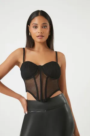 Forever 21 Damen Mesh Crop Bustier Cami Schwarz Forever 21