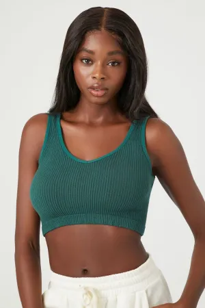 Forever 21 Damen Nahtloses V-Ausschnitt Bralette Smaragd Forever 21