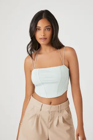 Forever 21 Damen Trägertop Bustier Crop Top Seegrün Forever 21