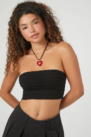 Forever 21 Damen Pullover-Rippen Chevron Crop Tube Top Schwarz Forever 21