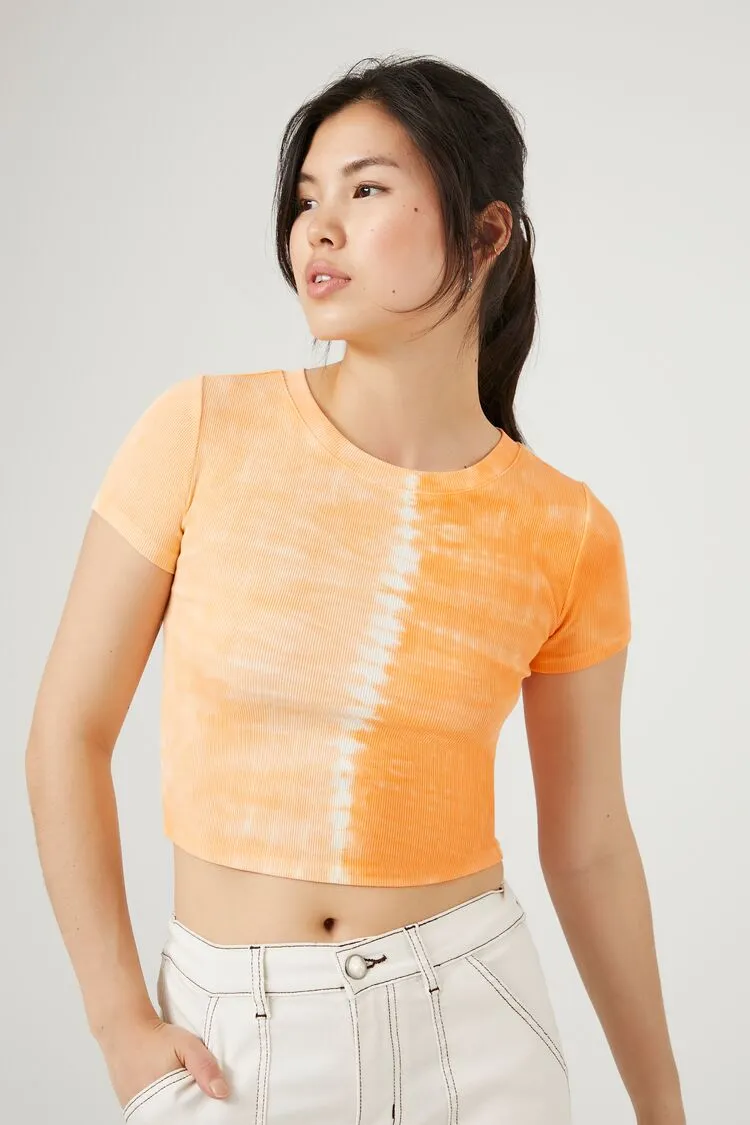 Forever 21 Damen Tie-Dye Cropped T-Shirt Inselmango/Mehrfarbig Forever 21