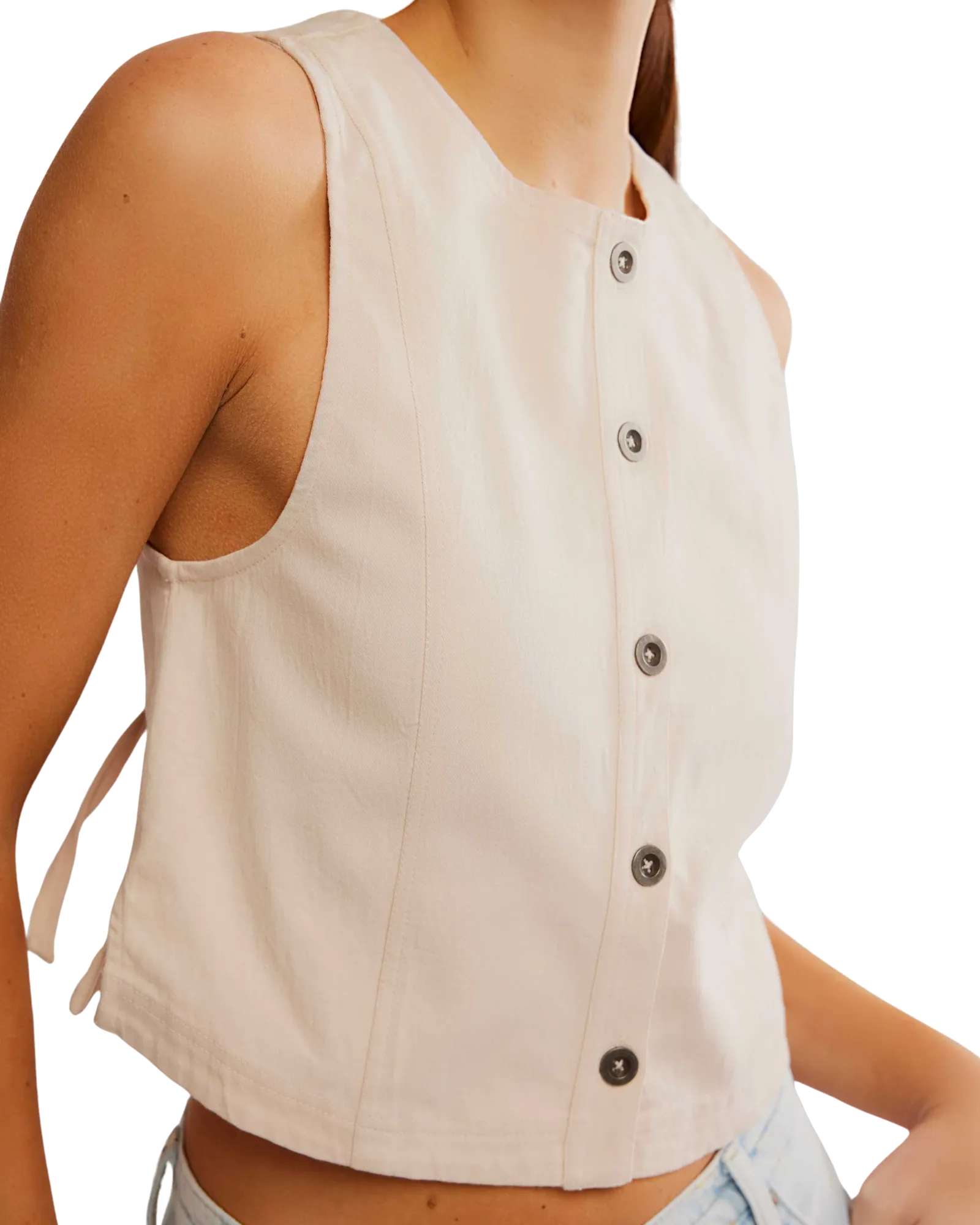 Free People Blake Top in Sanddollar-Farbe