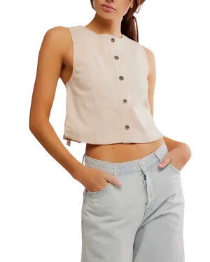 Free People Blake Top in Sanddollar-Farbe