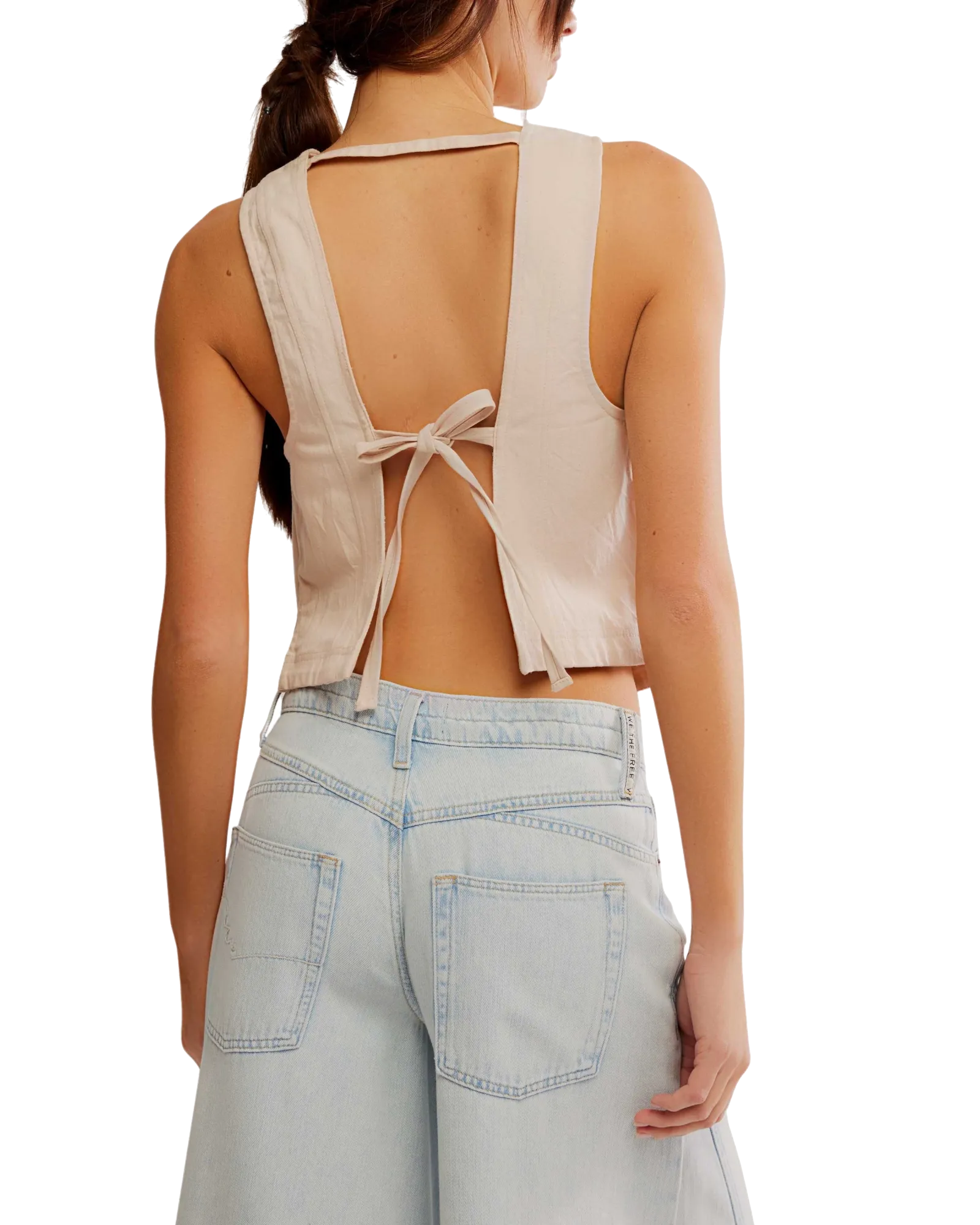 Free People Blake Top in Sanddollar-Farbe