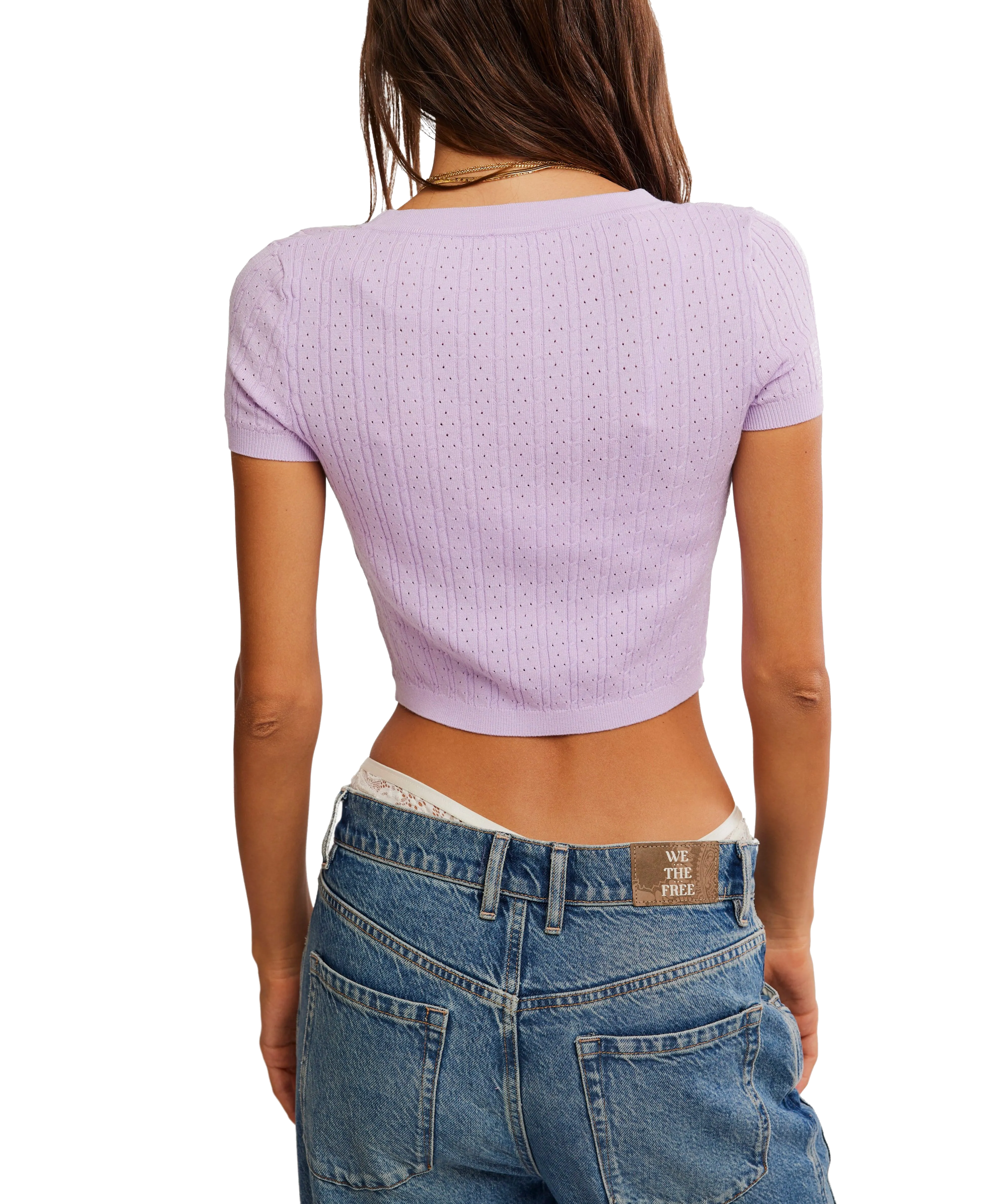 Free People Kleidung Cassie Cardigan in Verschleiertem Rosa