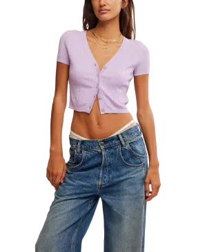 Free People Kleidung Cassie Cardigan in Verschleiertem Rosa