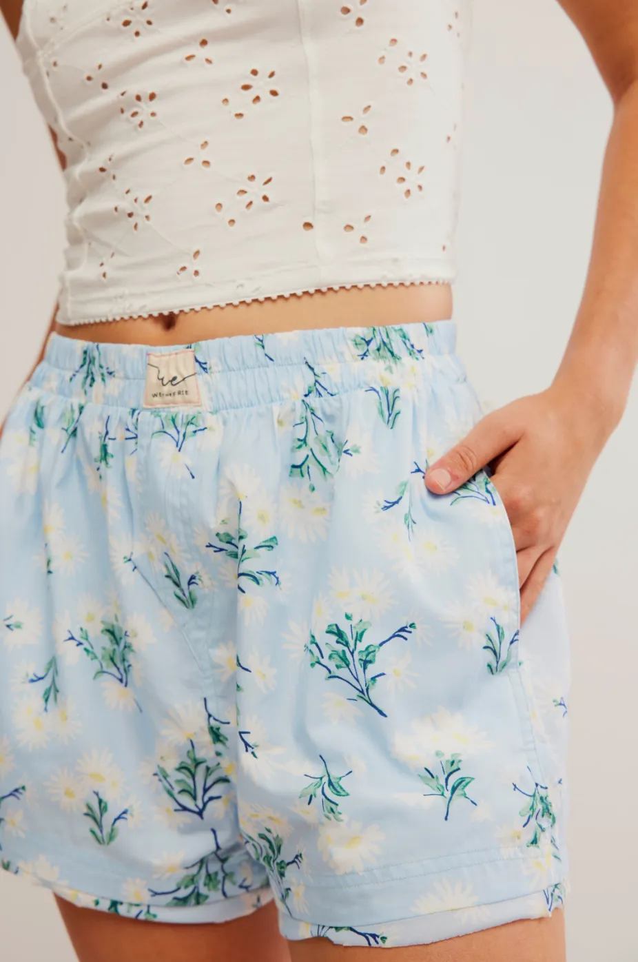 FREE PEOPLE Alltägliche Blumen-Boxershorts