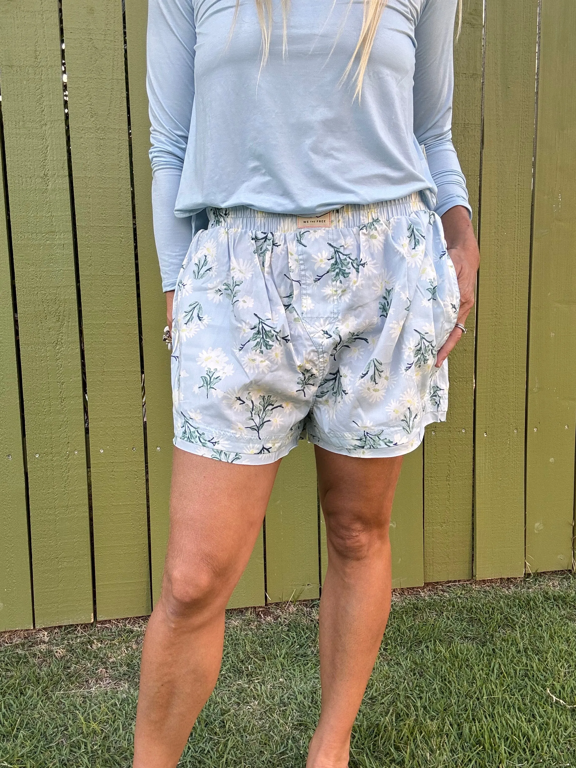 FREE PEOPLE Alltägliche Blumen-Boxershorts