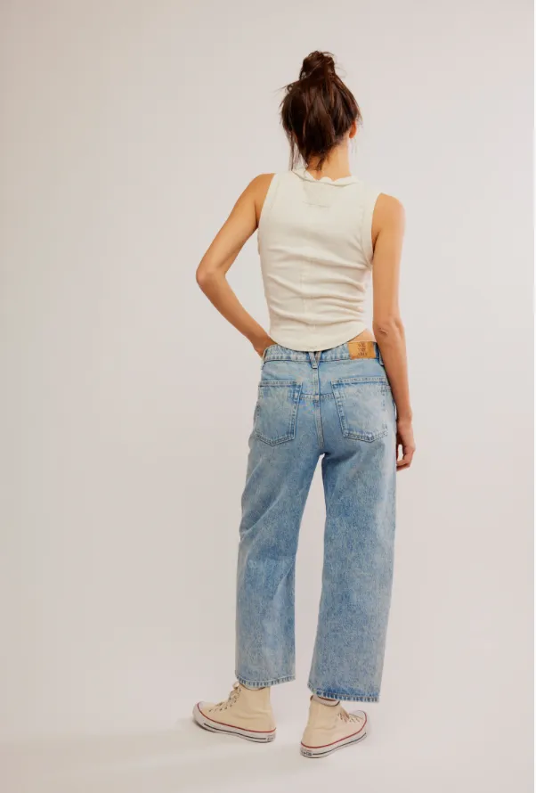 FREE PEOPLE Deep Trance Weite Boyfriend Jeans-Süße Träume
