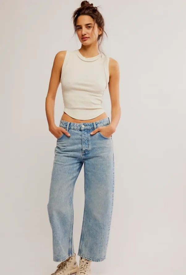 FREE PEOPLE Deep Trance Weite Boyfriend Jeans-Süße Träume