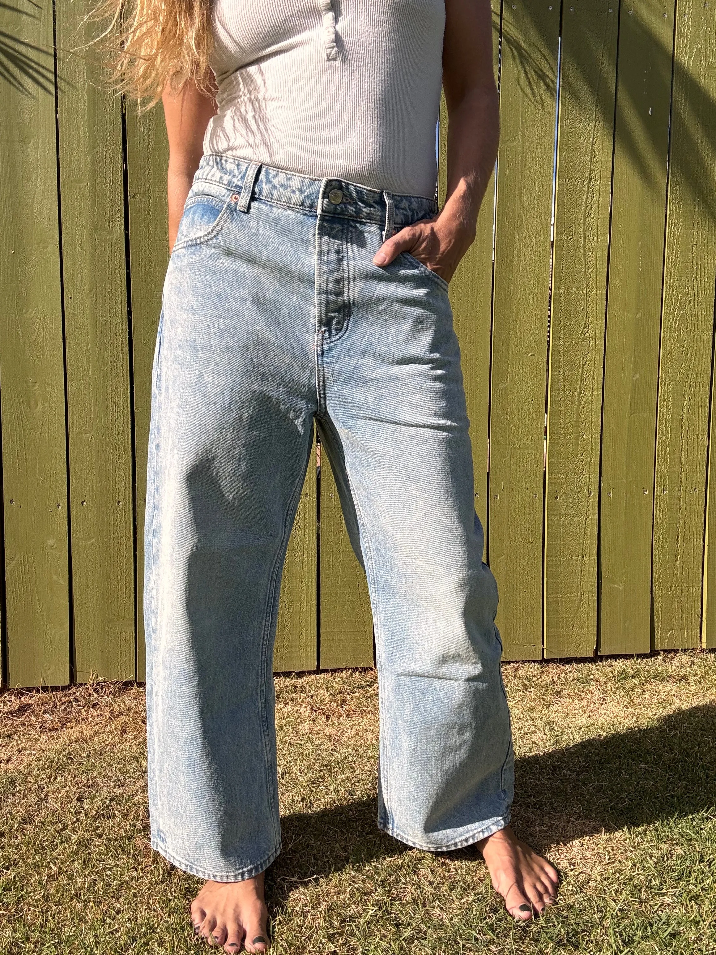 FREE PEOPLE Deep Trance Weite Boyfriend Jeans-Süße Träume