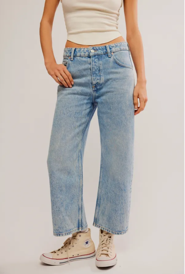 FREE PEOPLE Deep Trance Weite Boyfriend Jeans-Süße Träume