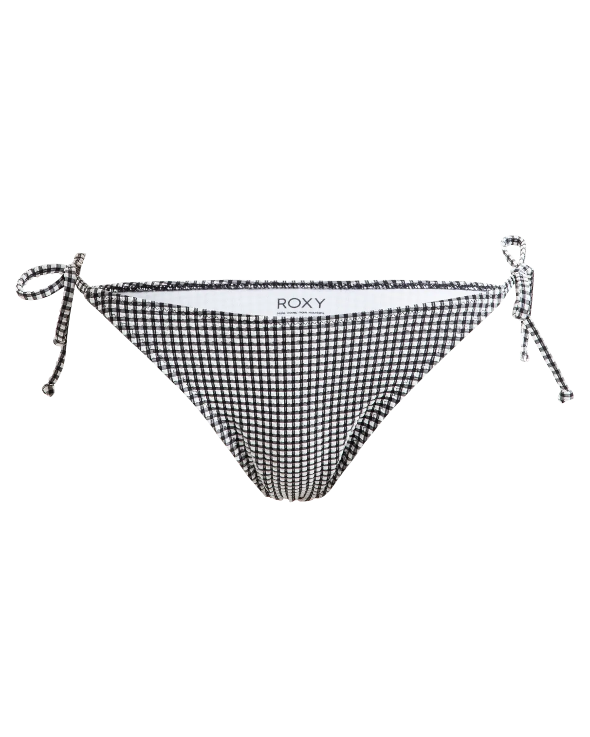 Gingham Cheeky Tie Side Bikini-Höschen in Anthrazit