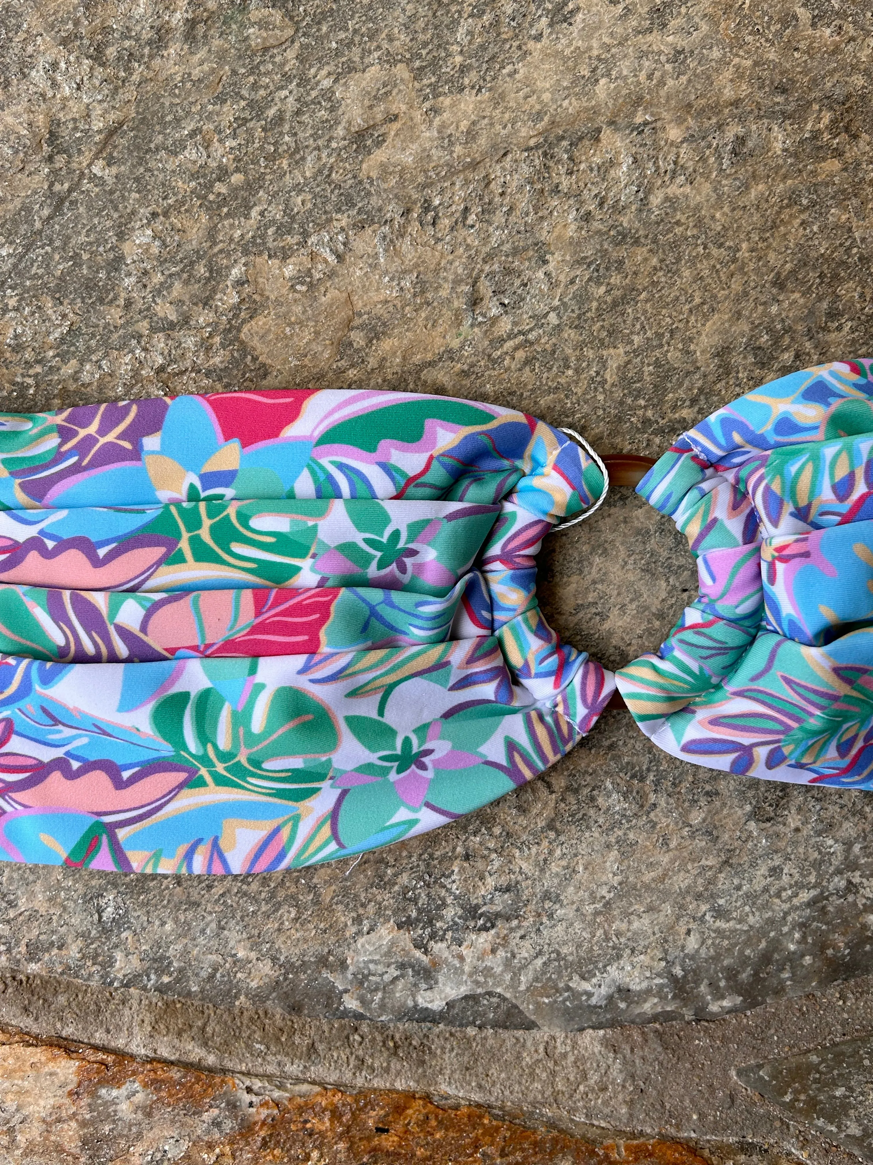 Hawaiian Leaves Bandeau-Bikini-Oberteil