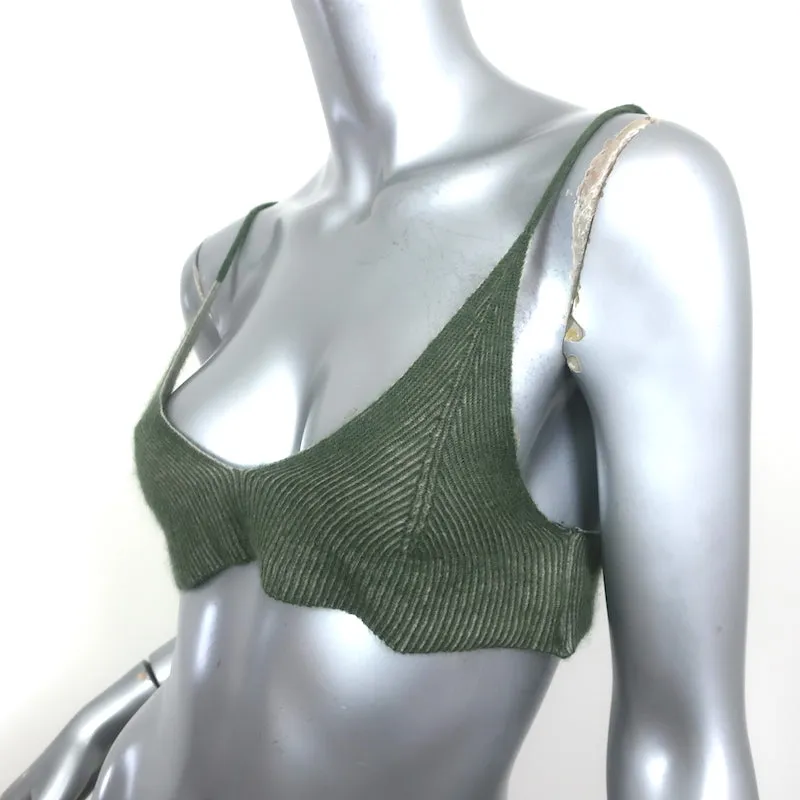 Jacquemus Le Bandeau Valensole Bralette Top Grün Mohair-Mix Größe L