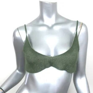 Jacquemus Le Bandeau Valensole Bralette Top Grün Mohair-Mix Größe L