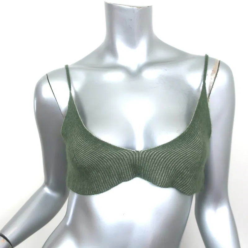 Jacquemus Le Bandeau Valensole Bralette Top Grün Mohair-Mix Größe L