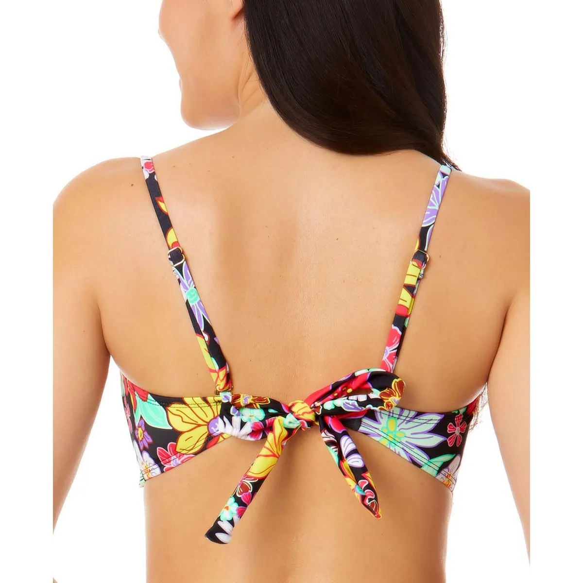 Damen Bandeau Bikini Oberteil mit Print