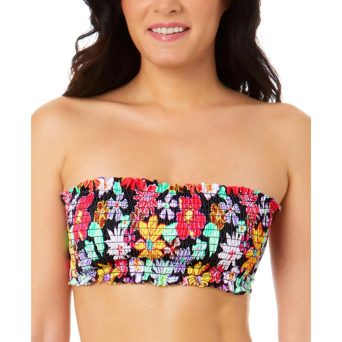 Damen Bandeau Bikini Oberteil mit Print