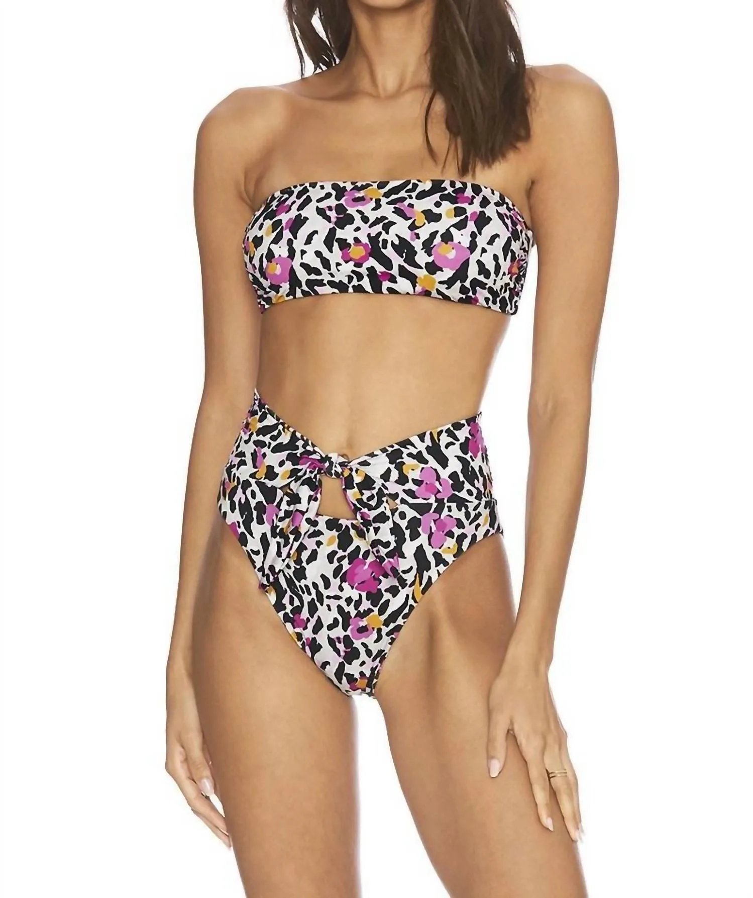 Kelsey Bikini-Oberteil in floralem Leopardenmuster