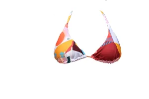 Landschaftlicher Bikini-Oberteil in Rosa / Rot