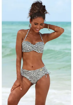 LASCANA Damen Animal Print Bandeau Bikini Oberteil