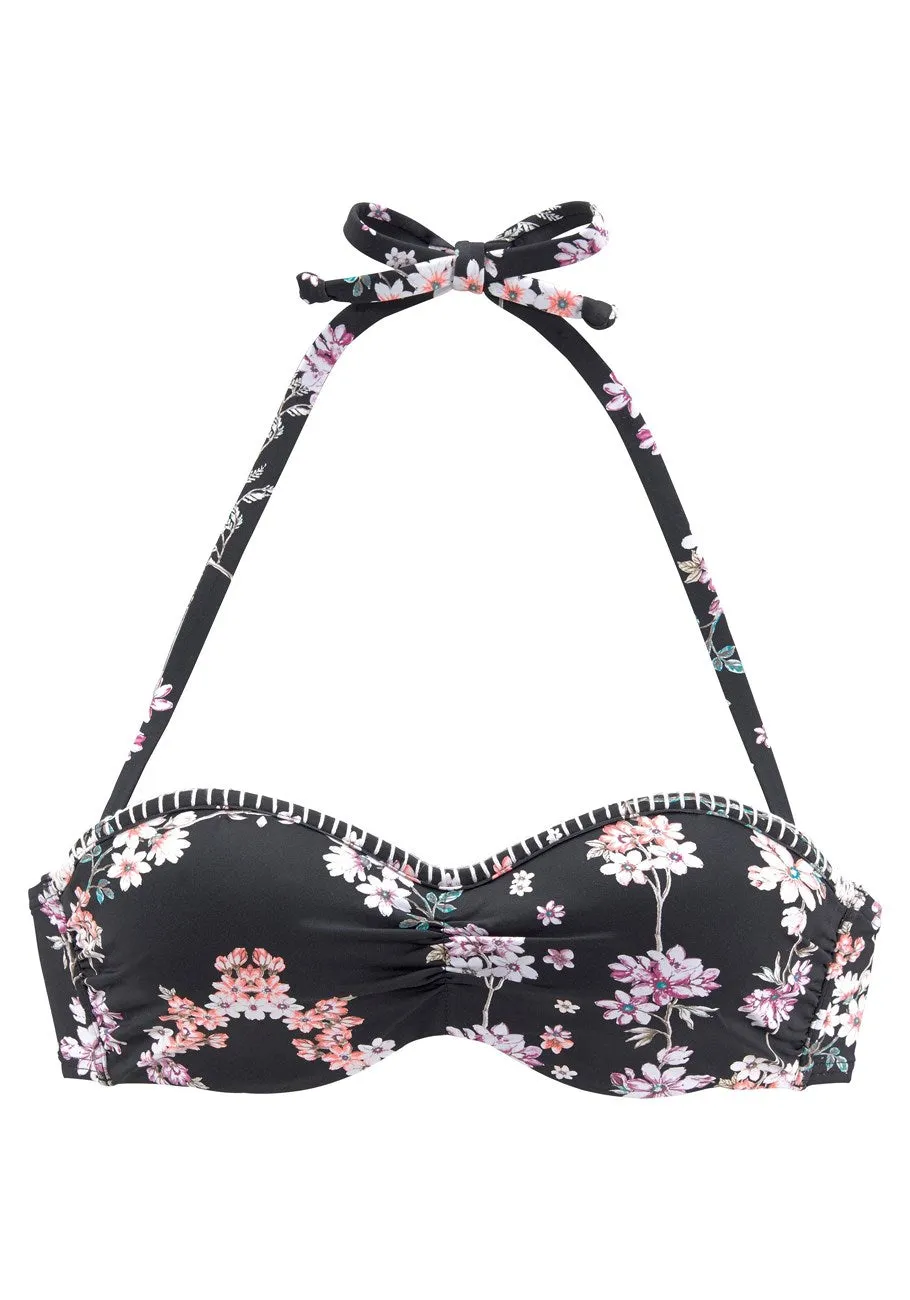 LASCANA Damen Blüten-Bandeau-Bikini-Oberteil