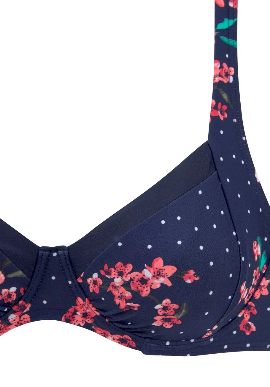 LASCANA Damen Blüten-BH mit Bügel als Bikini-Oberteil