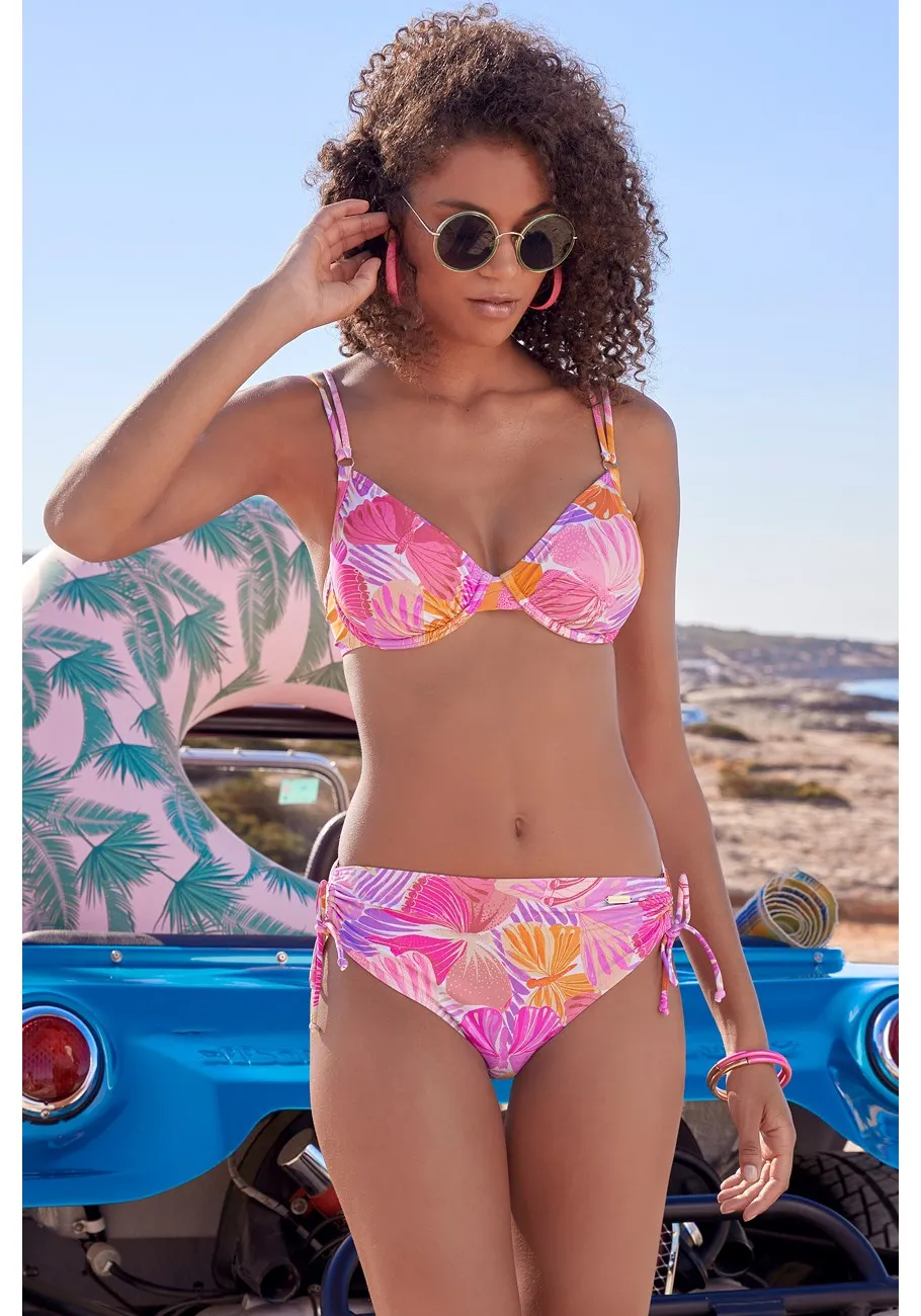 LASCANA Damen-Bikini mit Schmetterlingsprint und Bügel