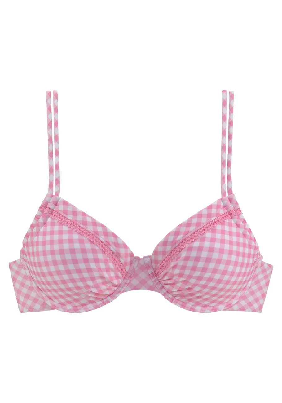 LASCANA Damen Gingham-BH mit Bügel als Bikini-Oberteil
