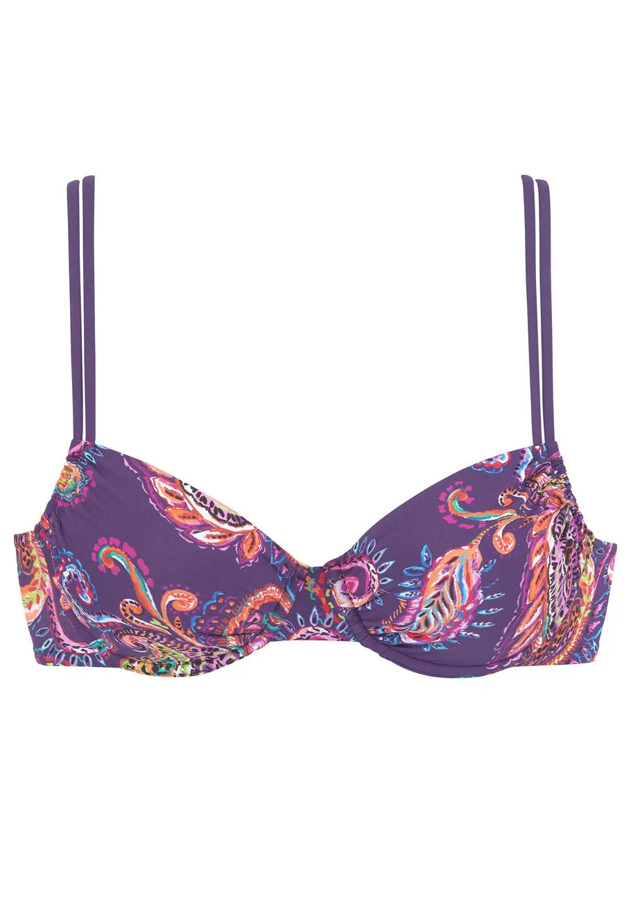 LASCANA Damen-Bikini-Oberteil mit Paisley-Print und Bügel
