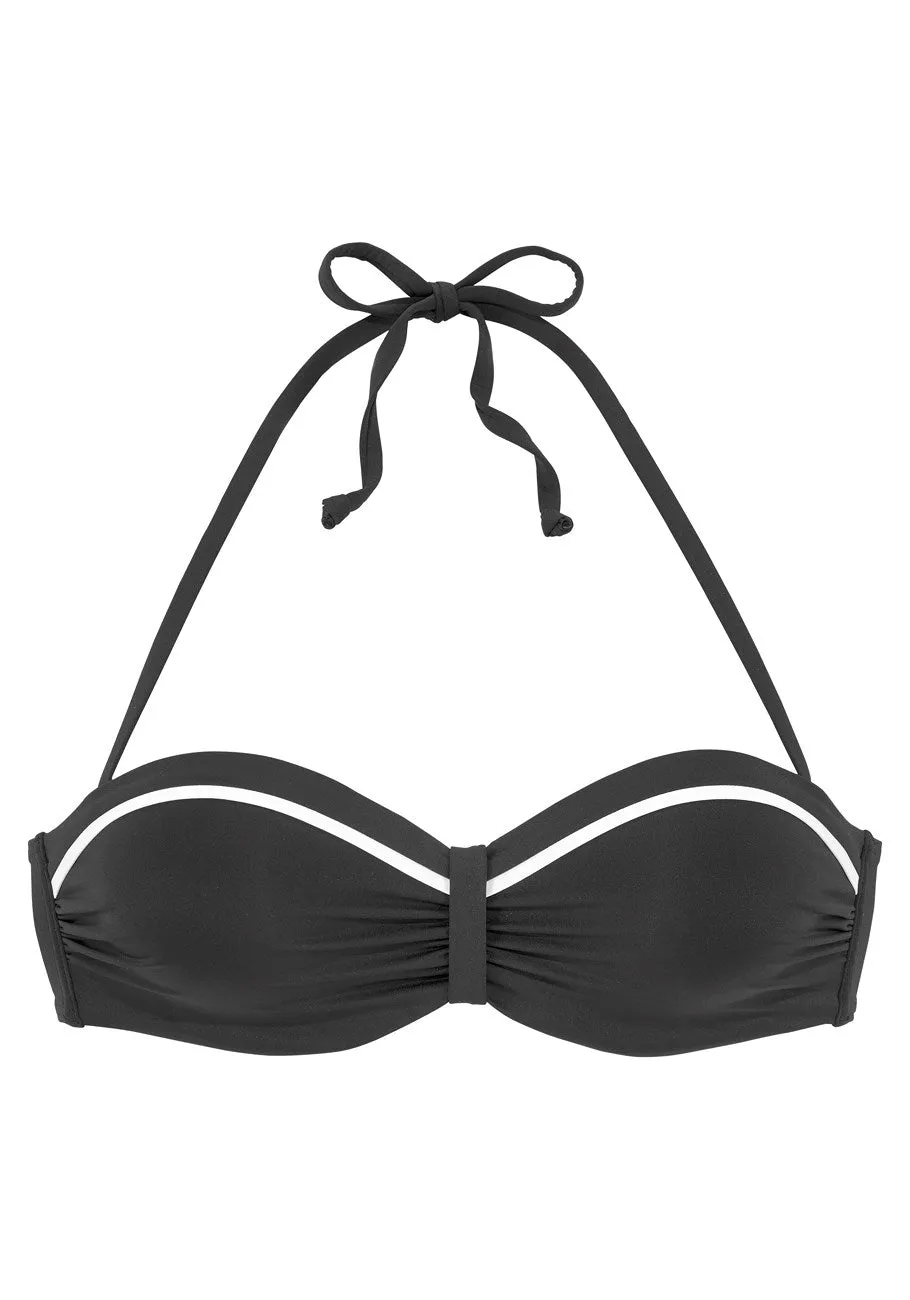 LASCANA Damen Bandeau-Bikini-Oberteil in Zweifarbendesign