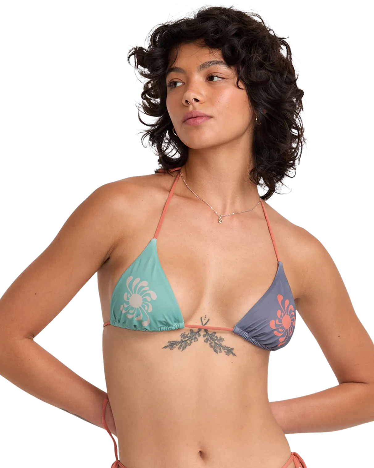 Lauryn Alvarez Halter Tri Bikini-Oberteil in Mehrfarbig