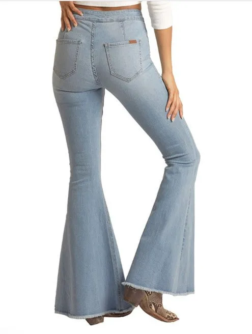 Leichte Multi-Dart Schlaghosen-Jeans