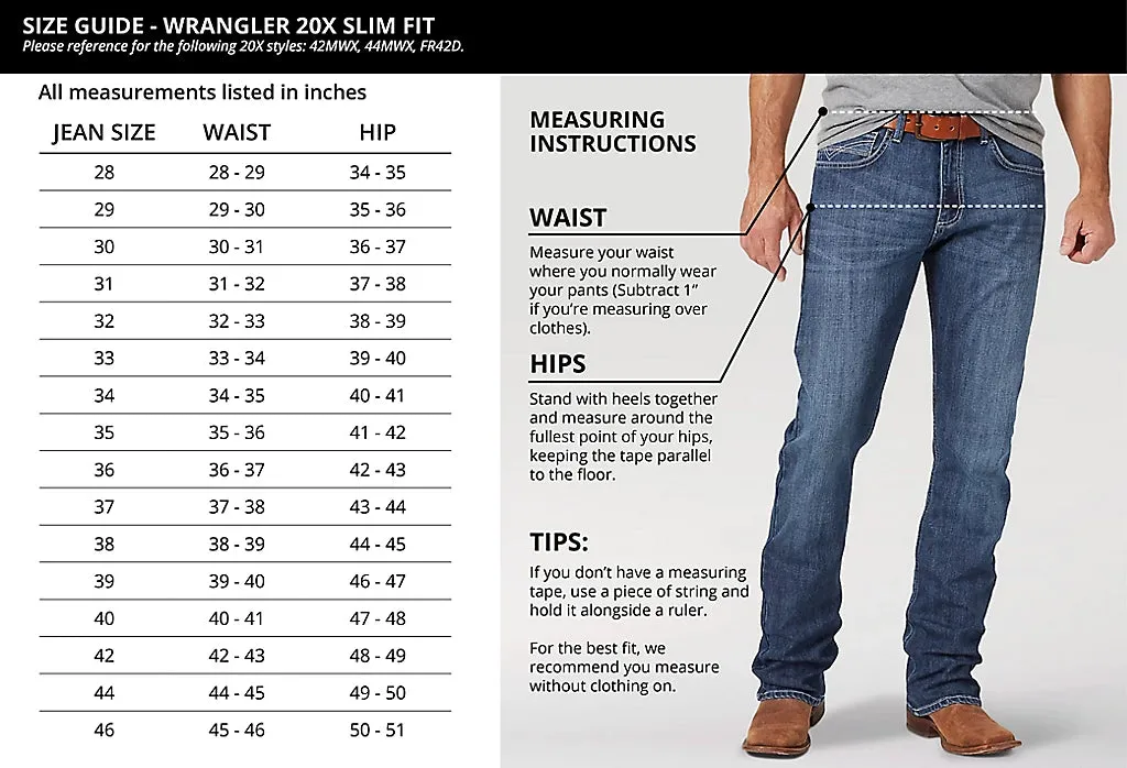 Herren-Wrangler® 20X® NO. 44 Slim Fit Straight Leg Jeans in Bay von Wrangler Clothing