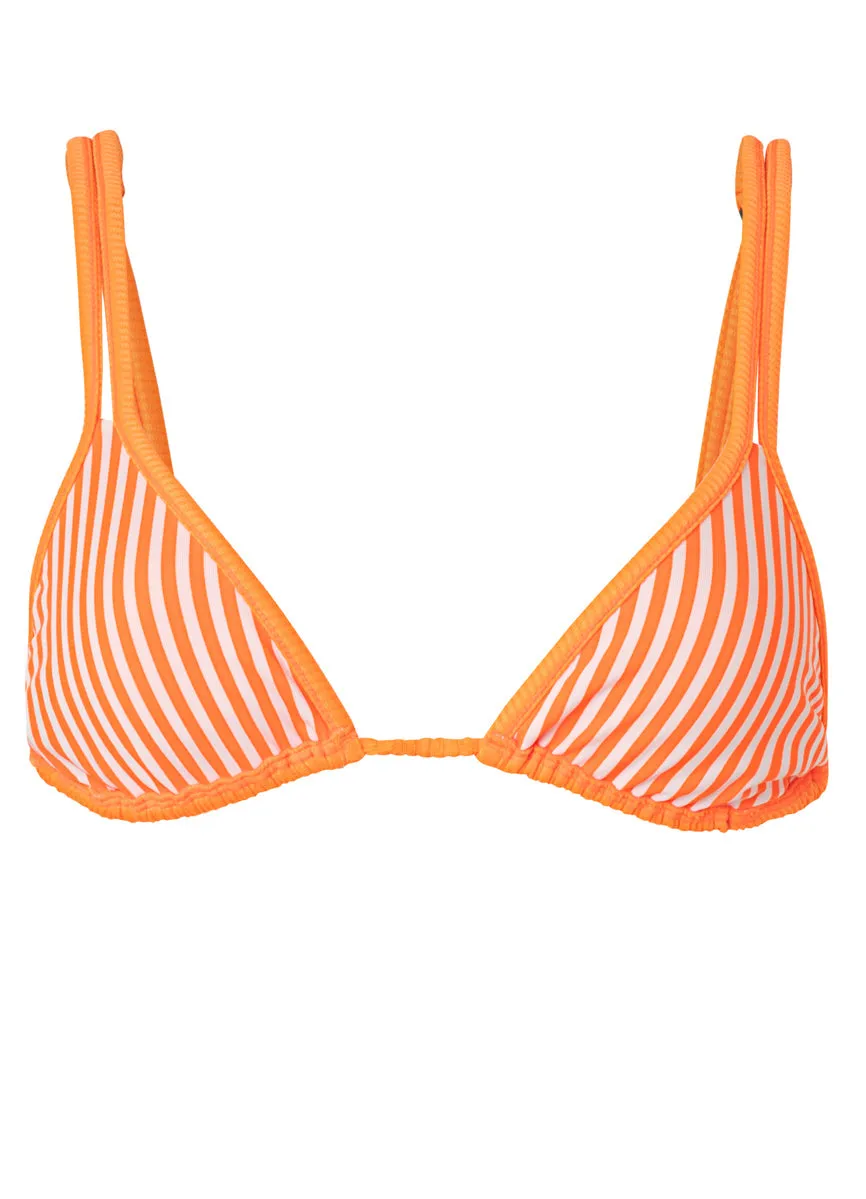 Neon Orange Itza Dreiecks-Bikini-Oberteil mit Verschluss