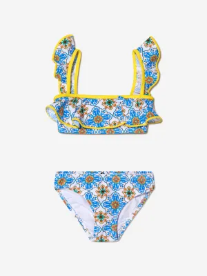 Nessi Byrd Girls Cari Ruffle Bikini in Mehrfarbig