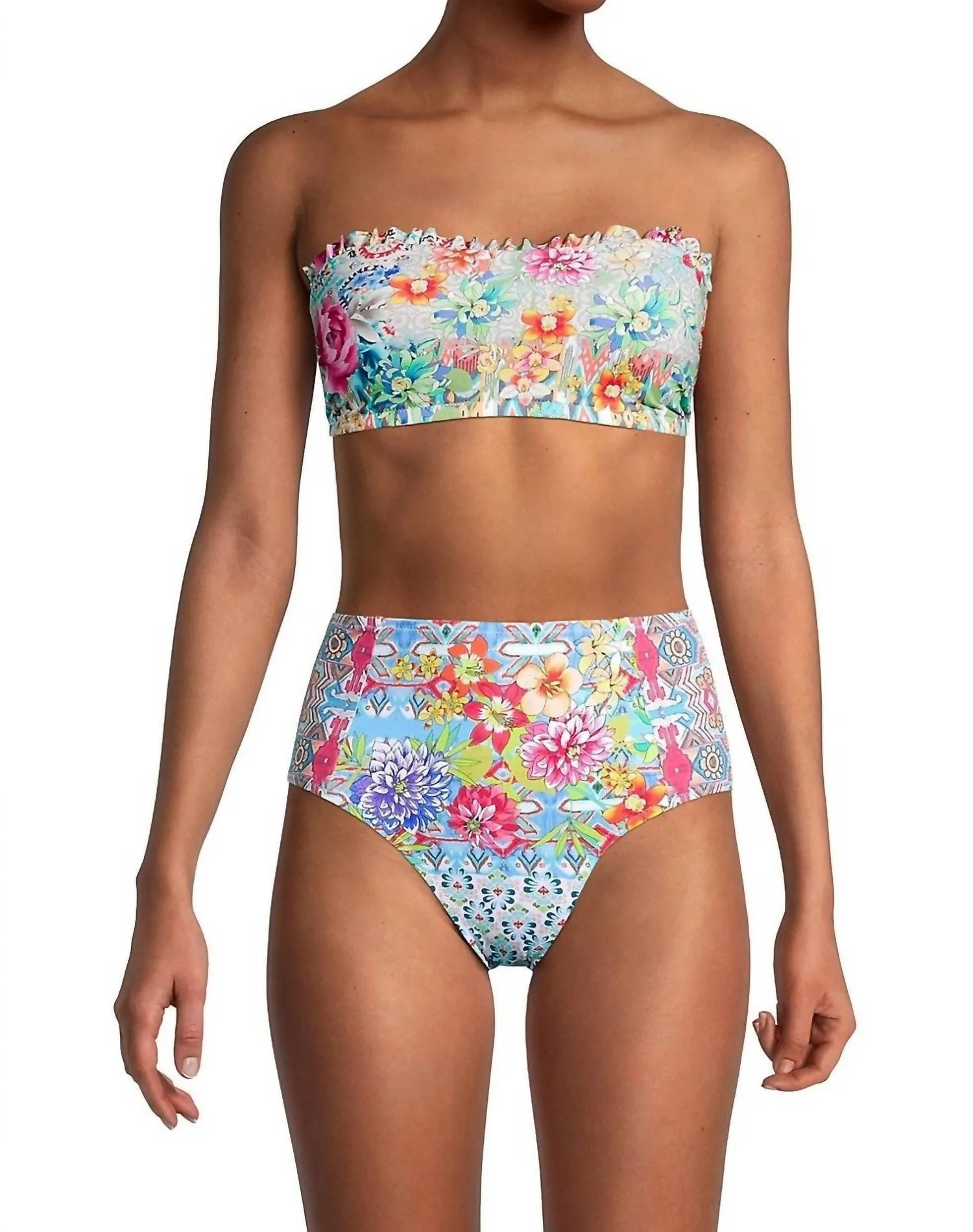 Pearce Bandeau-Bikini-Oberteil in Mehrfarbig