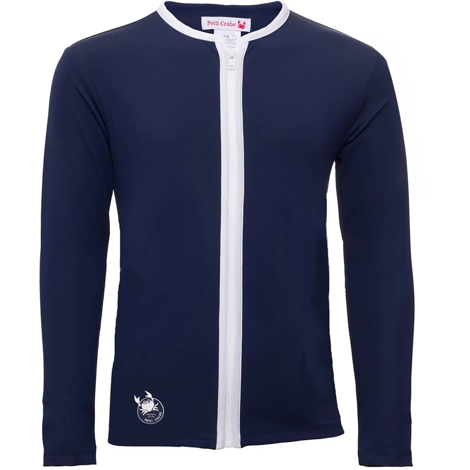 Petit Crabe Blau Basic Reißverschluss UV-Badehemd Langarm Petit-Crabe