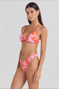 POOLSIDE PARADISO Mo'orea Knot Top - Wassermelone