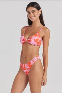 POOLSIDE PARADISO Mo'orea Knot Top - Wassermelone