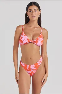 POOLSIDE PARADISO Mo'orea Knot Top - Wassermelone