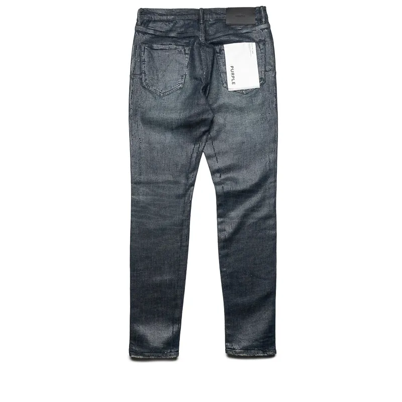 Purple Brand Low Rise Skinny Leg Tiled Overlay Jean - Dunkelindigo